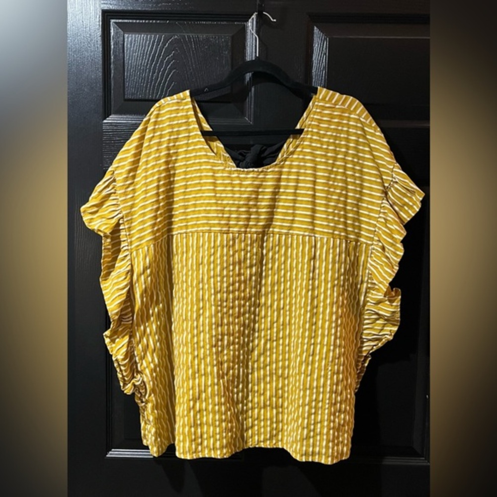 Eloquii Striped Cotton Butterfly Top